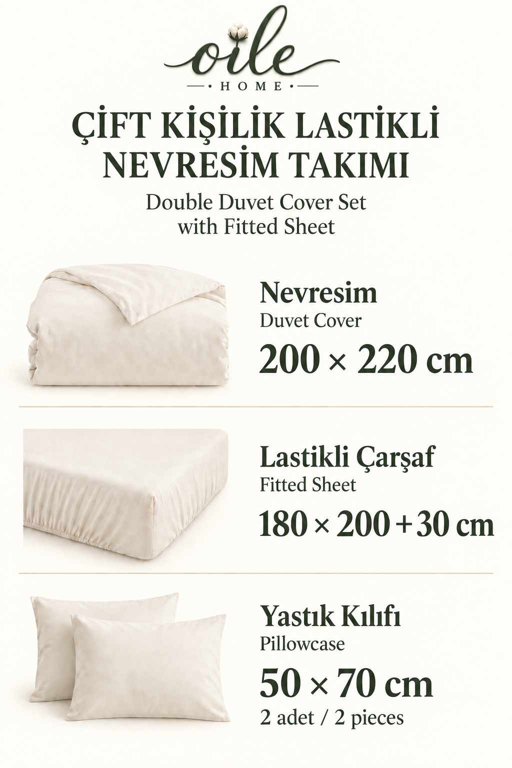 Flower Çift Kişilik %100 Pamuk Lastikli Çarşaflı Nevresim Takımı